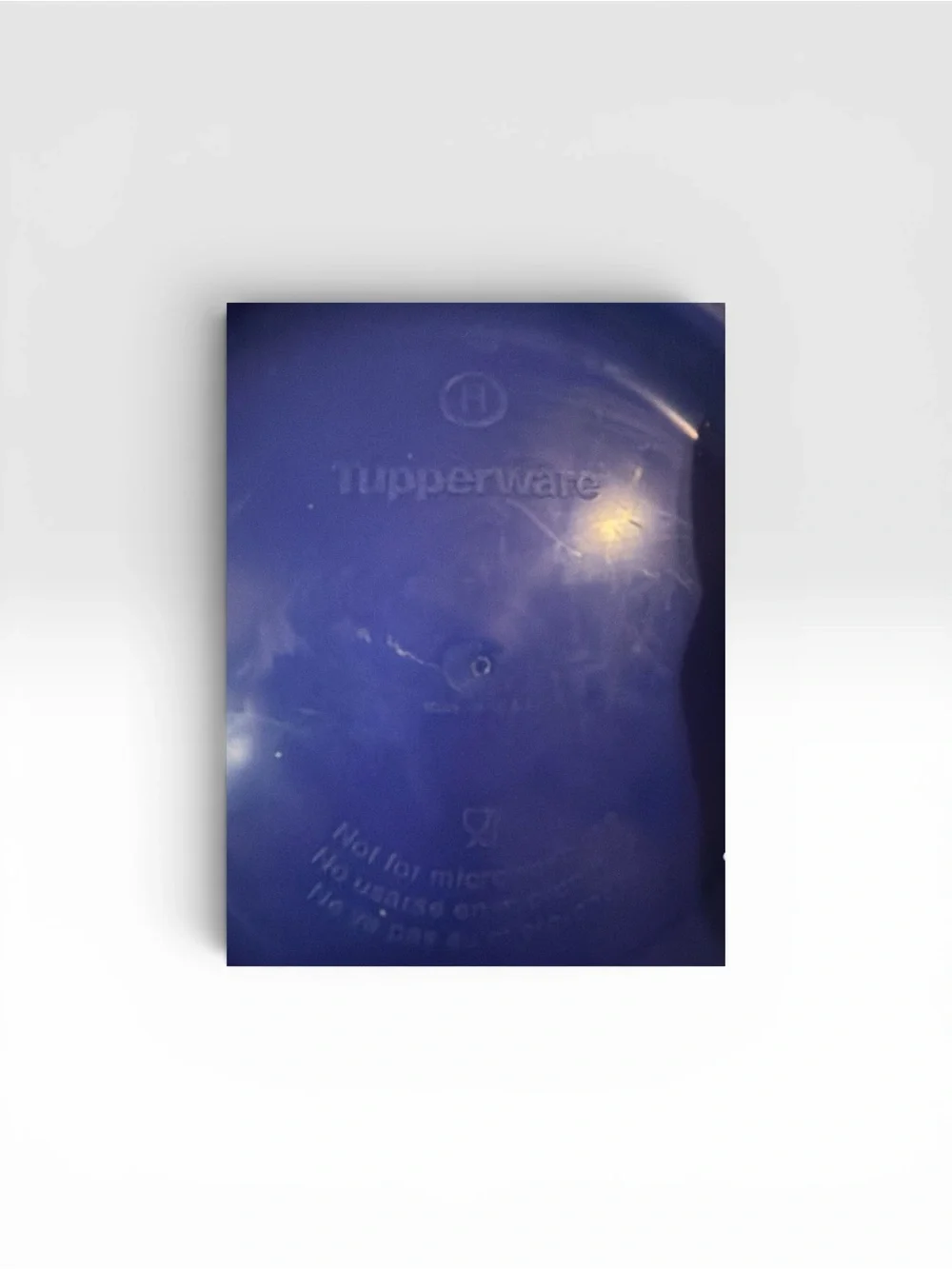 Tupperware Translucent White Mixing Bowl with Blue Base